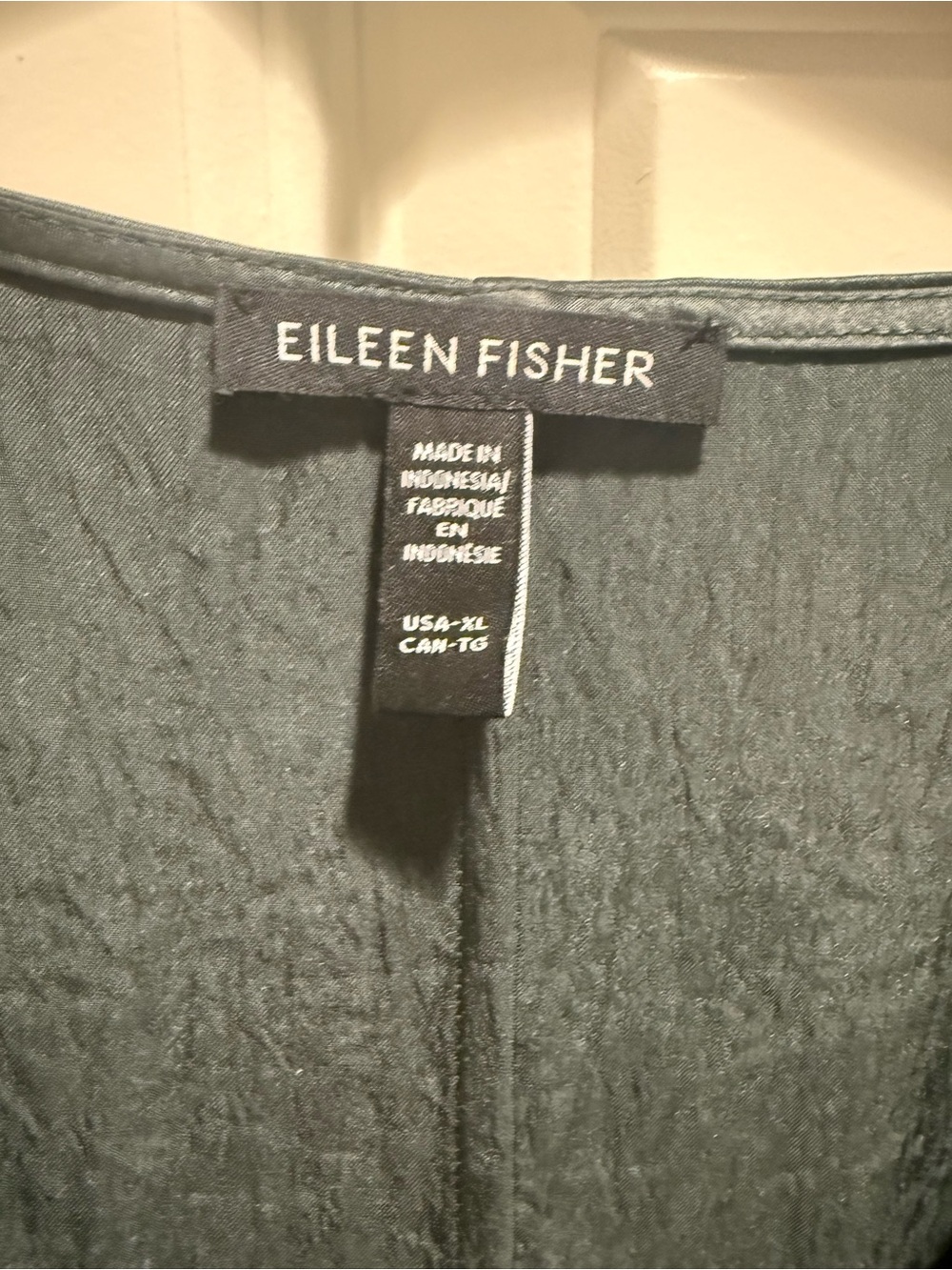 Eileen Fisher Sleeveless V-Neck Midi Dress in Deep Forest Green - Picture 6 of 7